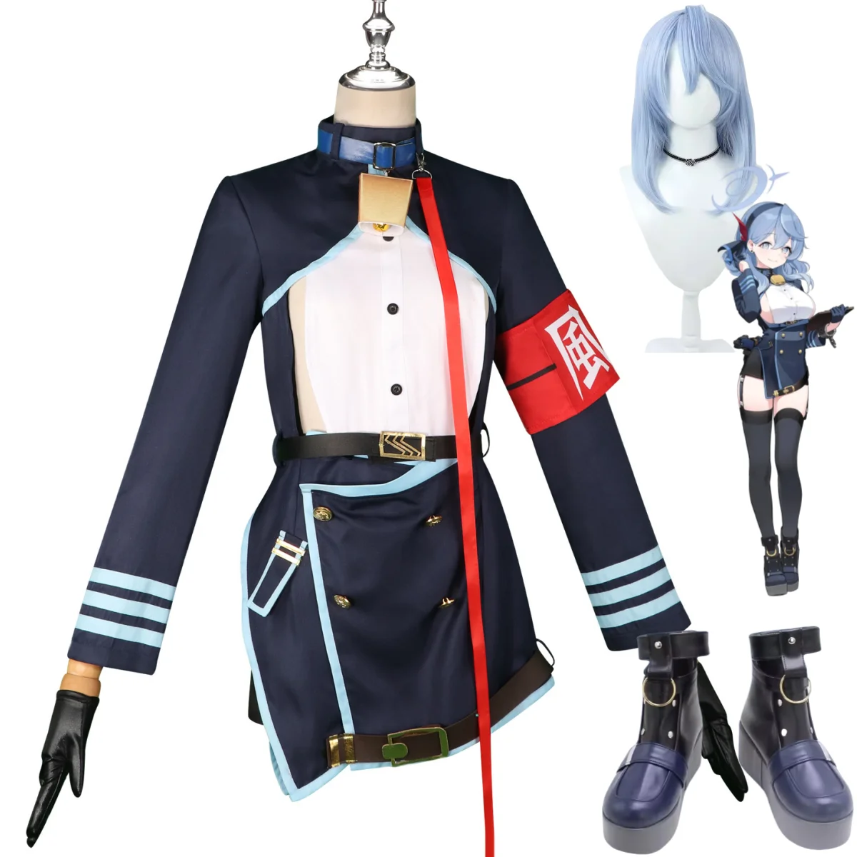 Костюм для косплея аниме «Голубой архив амао», костюм синего моряка ...