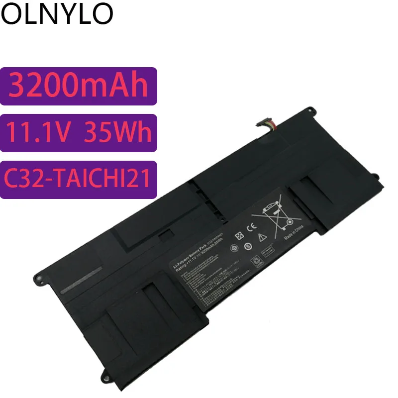 

New C32-TAICHI21 Laptop Battery for ASUS Ultrabook TAICHI21 TAICHI 21 C32-TAICHI21 11.1V 3200mAh Free 3 Years Warranty