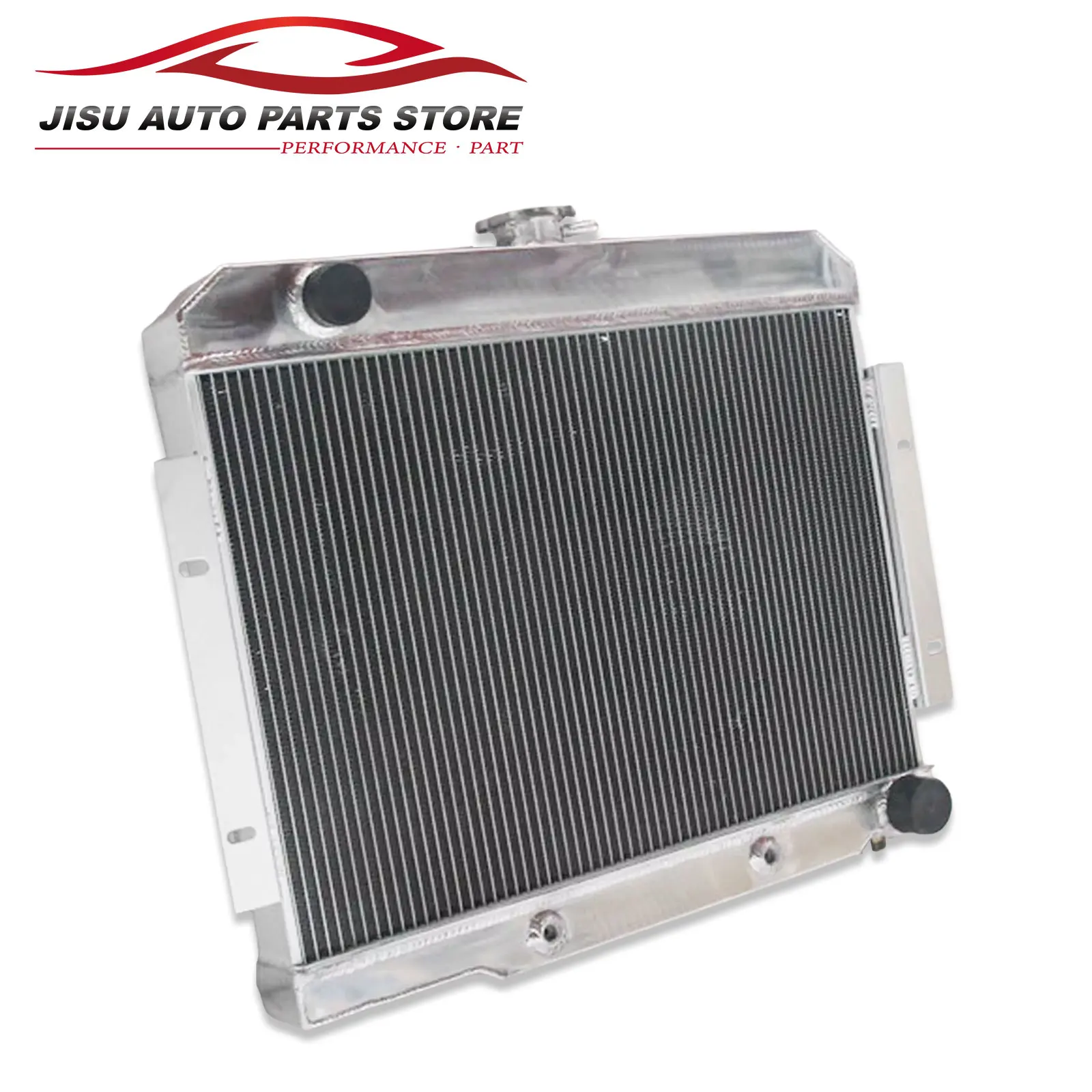 Aluminum Radiator + Fans for Jeep CJ Series 1970-1985 CJ5 CJ6 CJ7 V8 AT 1919E with Chevy swap