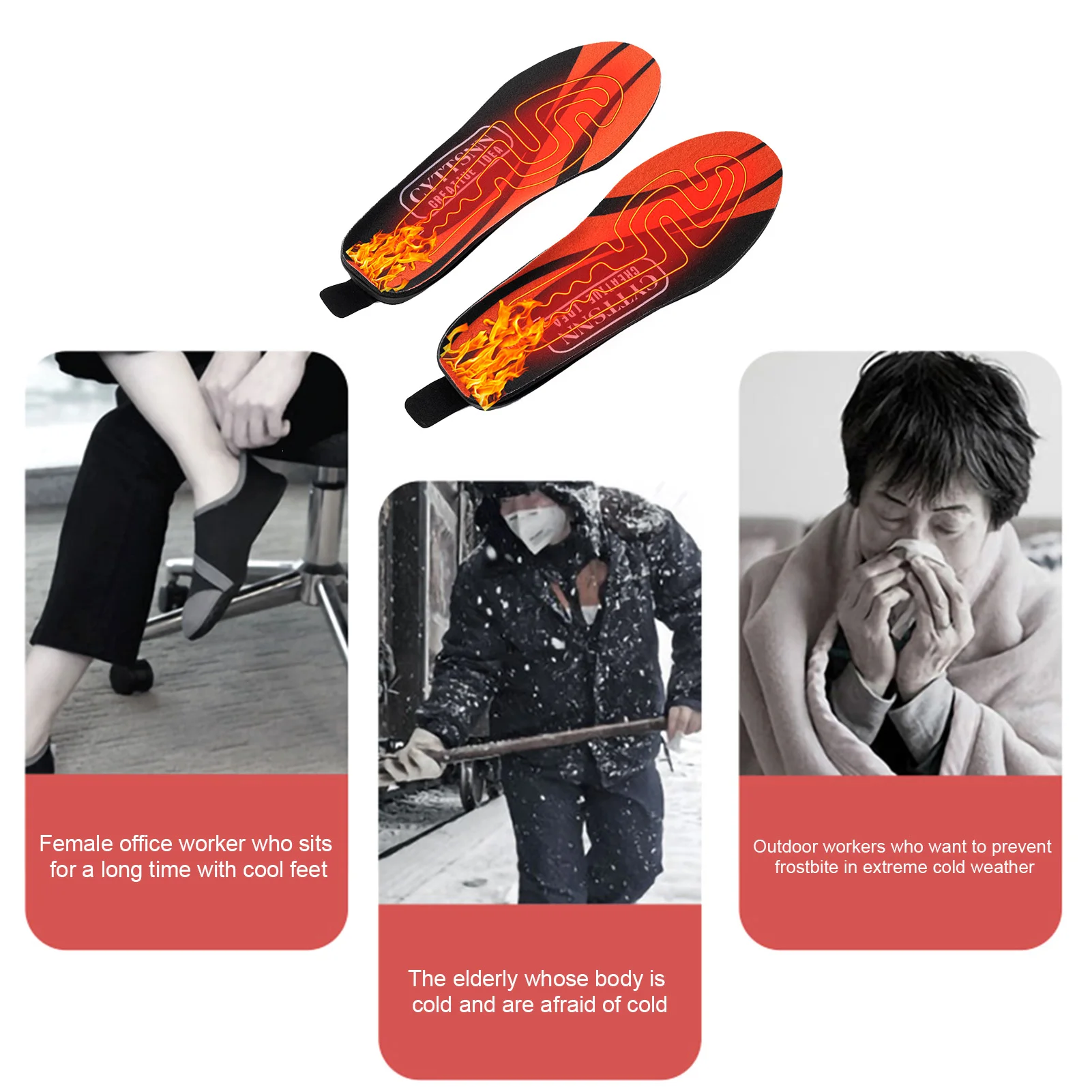 Стельки с подогревом для мужчин и женщин дистанционным управлением 3-скоростной