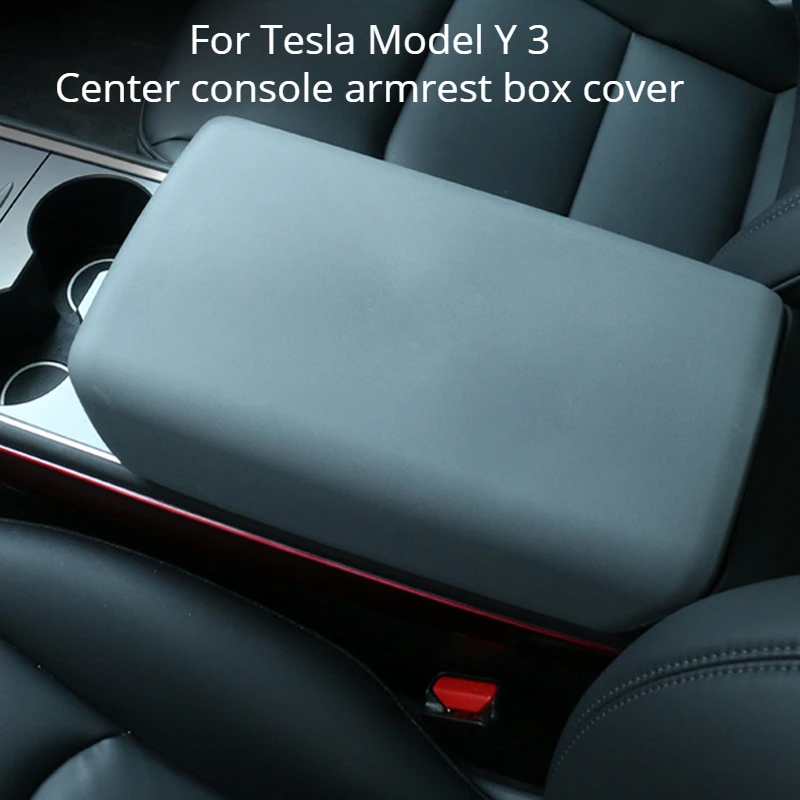

For Tesla y Model 3 Central Console Armrest Cover TPE Scratchproof Wear-Resistant Armrest Box Protector Decor Modification