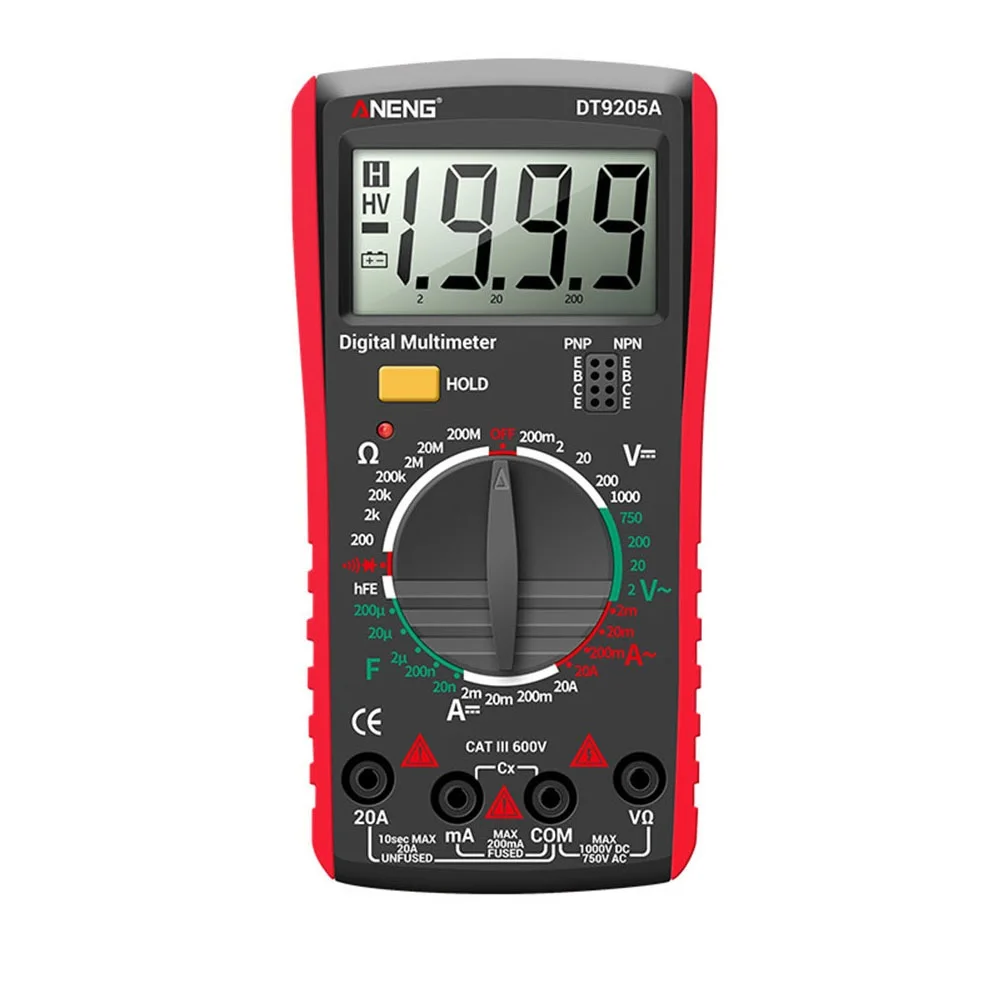 

Цифровой мультиметр, измерение напряжения DT9205A, многофункциональный цифровой бытовой ЖК-экран