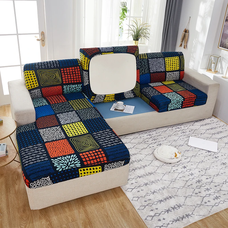 

Spandex Stretch Elastic Sofa Seat Sectional Couch Corner Cover for Pets Kids Furniture Protector Washable Removable Slipcover