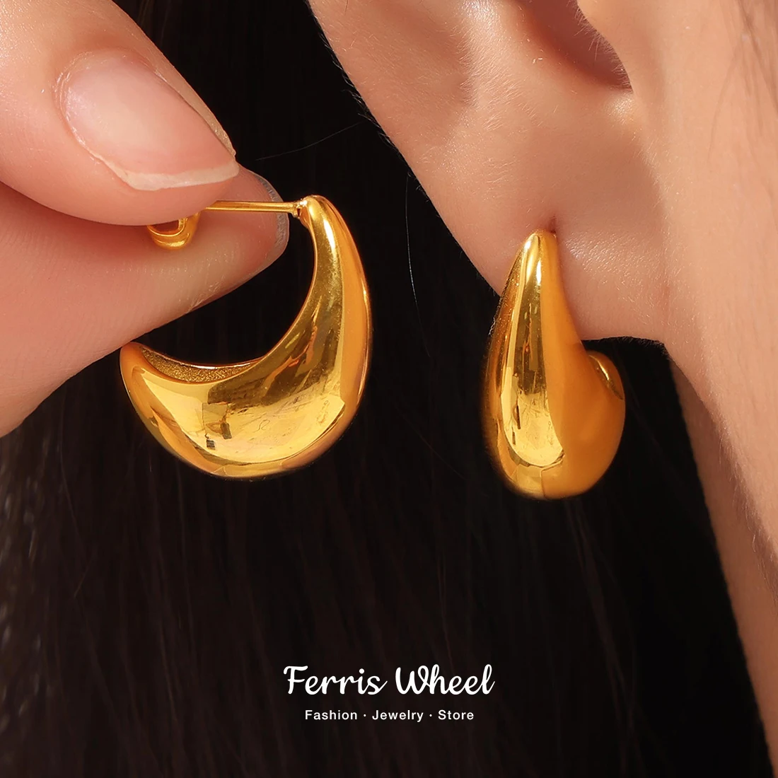 Водонепроницаемые серьги-гвоздики из нержавеющей стали NoEnName_Null