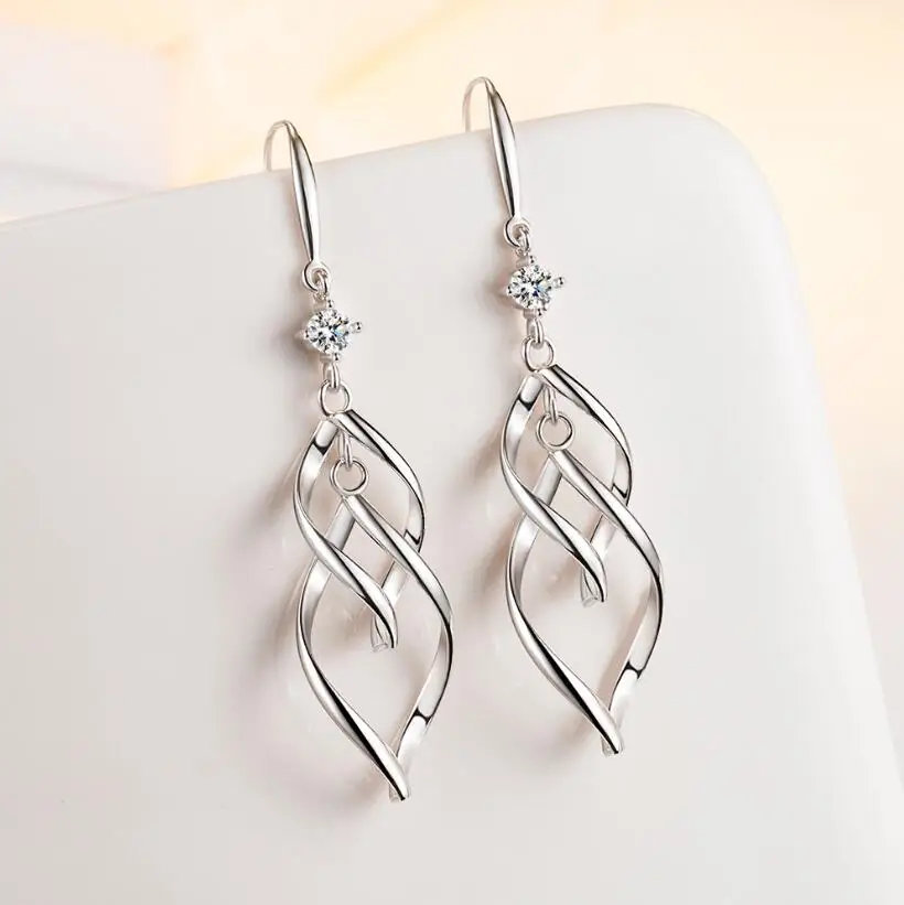 

Женские серьги из серебра 925 пробы, с фианитами
