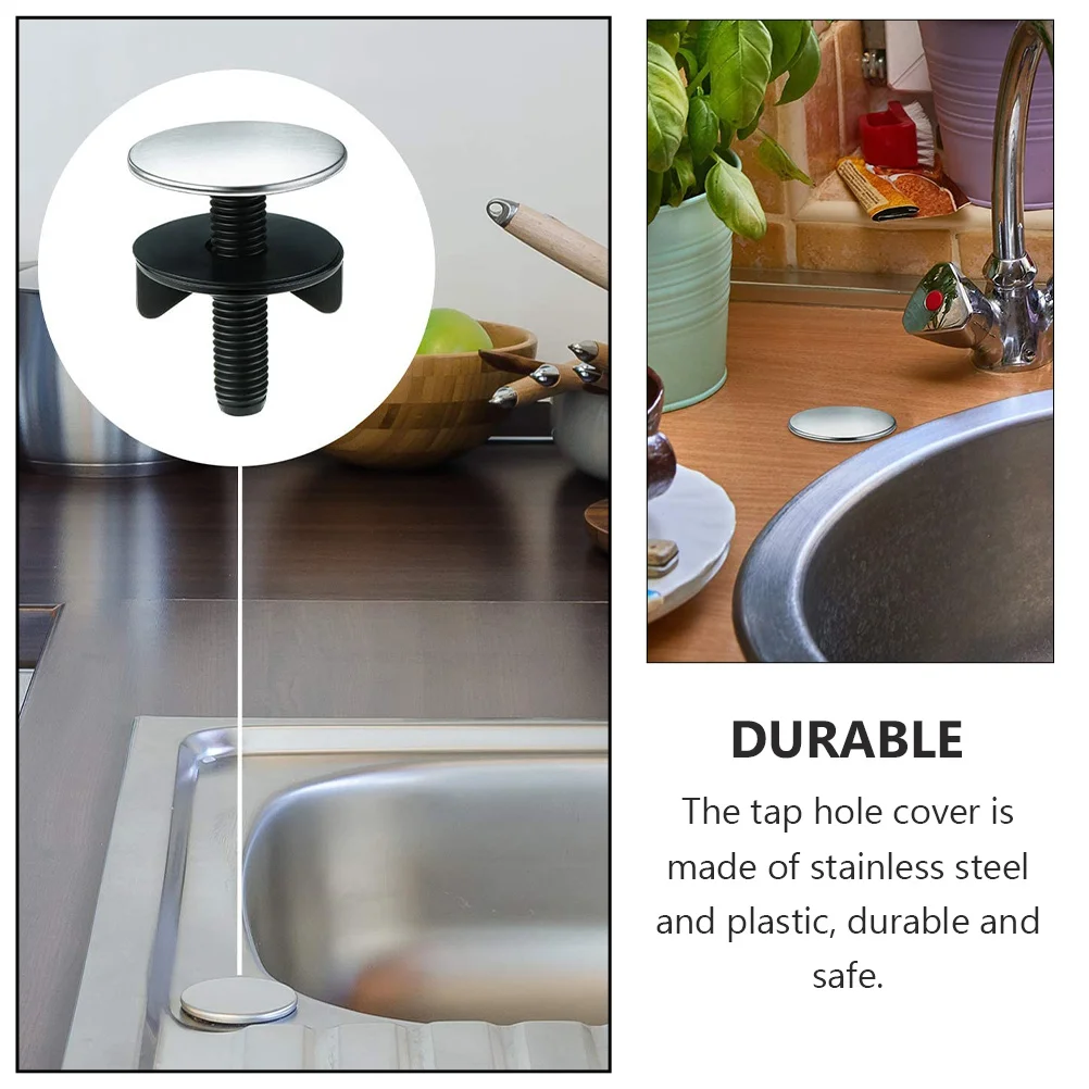 

Sink Cover Hole Kitchen Capsstainless Steel Tap Plug Sealing Covers Decorative Accessoriescountertop Bathroom Washingbasin