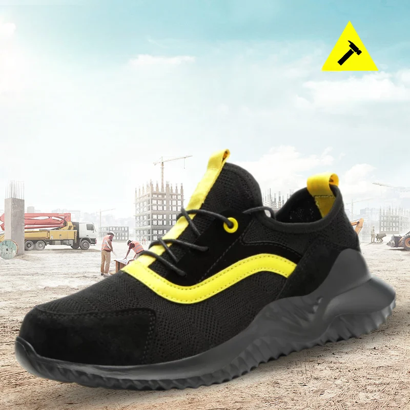 

Men Safety Shoes Breathable Lightweight Work Sneakers Steel Toe Work Shoes Men Women Indestructible Shoes Anti-Smash Safety Boot