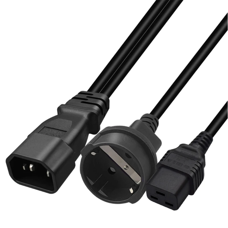 3-контактный разъем IEC320-C14 — IEC320-C19+EU4 8 мм преобразователь кабель питания провод K1KF