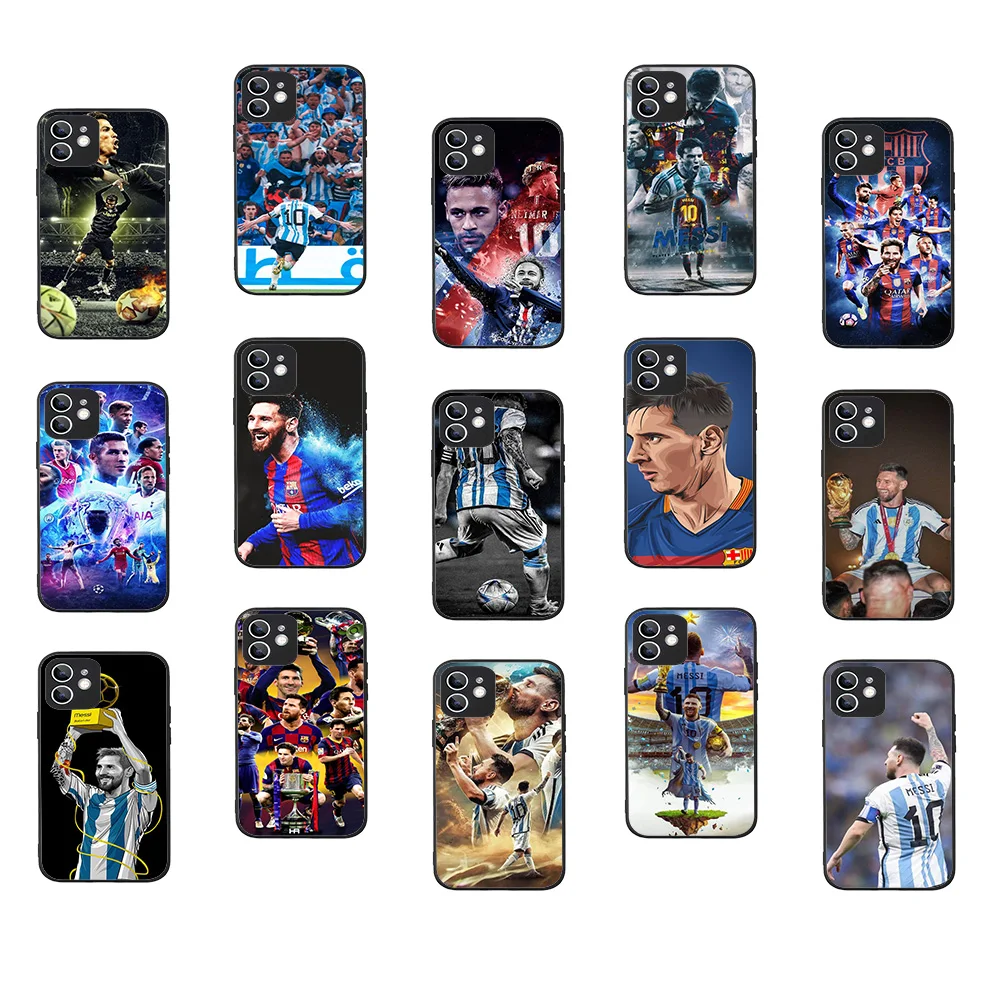 WRB-12 Hot Football Soccer Black Flexible TPU Case For Xiaomi 11t Mi 10 10t 9t A2 A3 S2 Poco X6 Note Pro Lite
