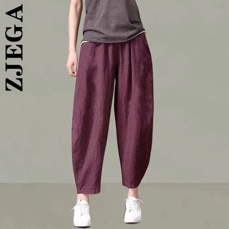 

Брюки Zjega, женские брюки, весенне-летние тренировочные брюки на бедрах, офисные женские брюки с эластичным поясом, прямые мешковатые женские...