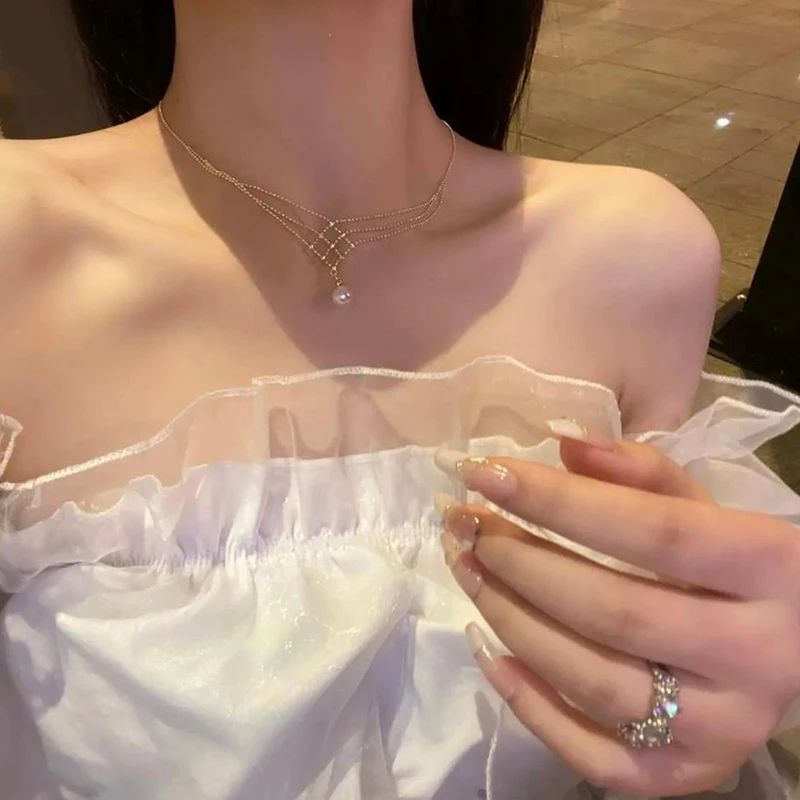 Жемчужное ожерелье с русалкой женское легкое роскошное расширенный дизайн новое