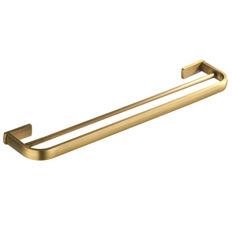

Bathroom Brass Material Simple Double-Bar Towel Rack Bathroom Wall Hanging Bathroom Accessories