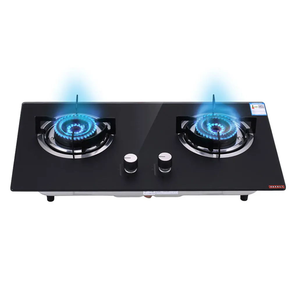 Household table embedded gas stove Dual-purpose gas stove Natural gas liquefied gas tempered glass double stove