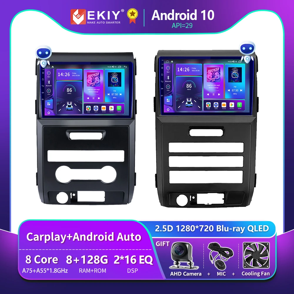 EKIY T900 8G 128G For Ford F150 P415 Raptor 2008 - 2014 Car Radio Multimedia Blu-ray QLED Navigation GPS Android Auto BT No 2din