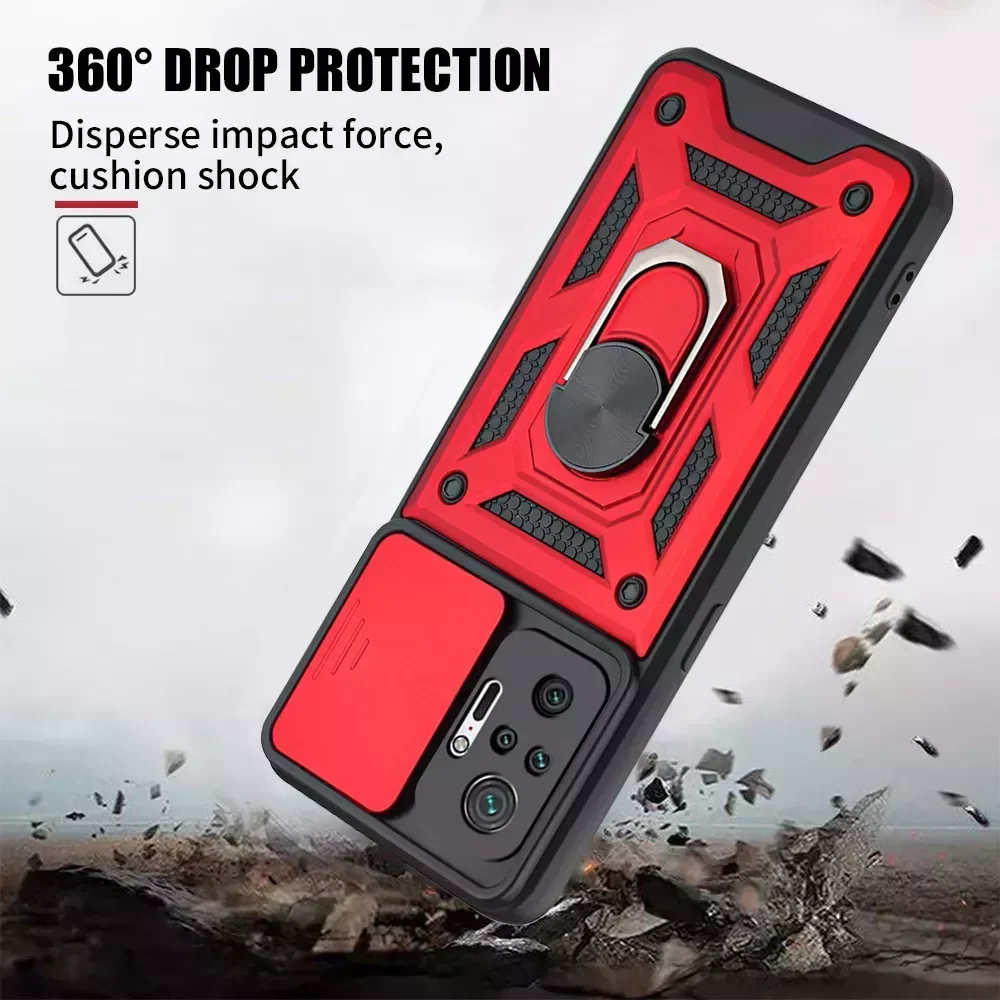 

New Arrival Universal For Redmi Note 11 10 Pro 11S 10S Car Magnetic Ring Stand Push Pull Camera Protect FundaRedmy Note11 Case A