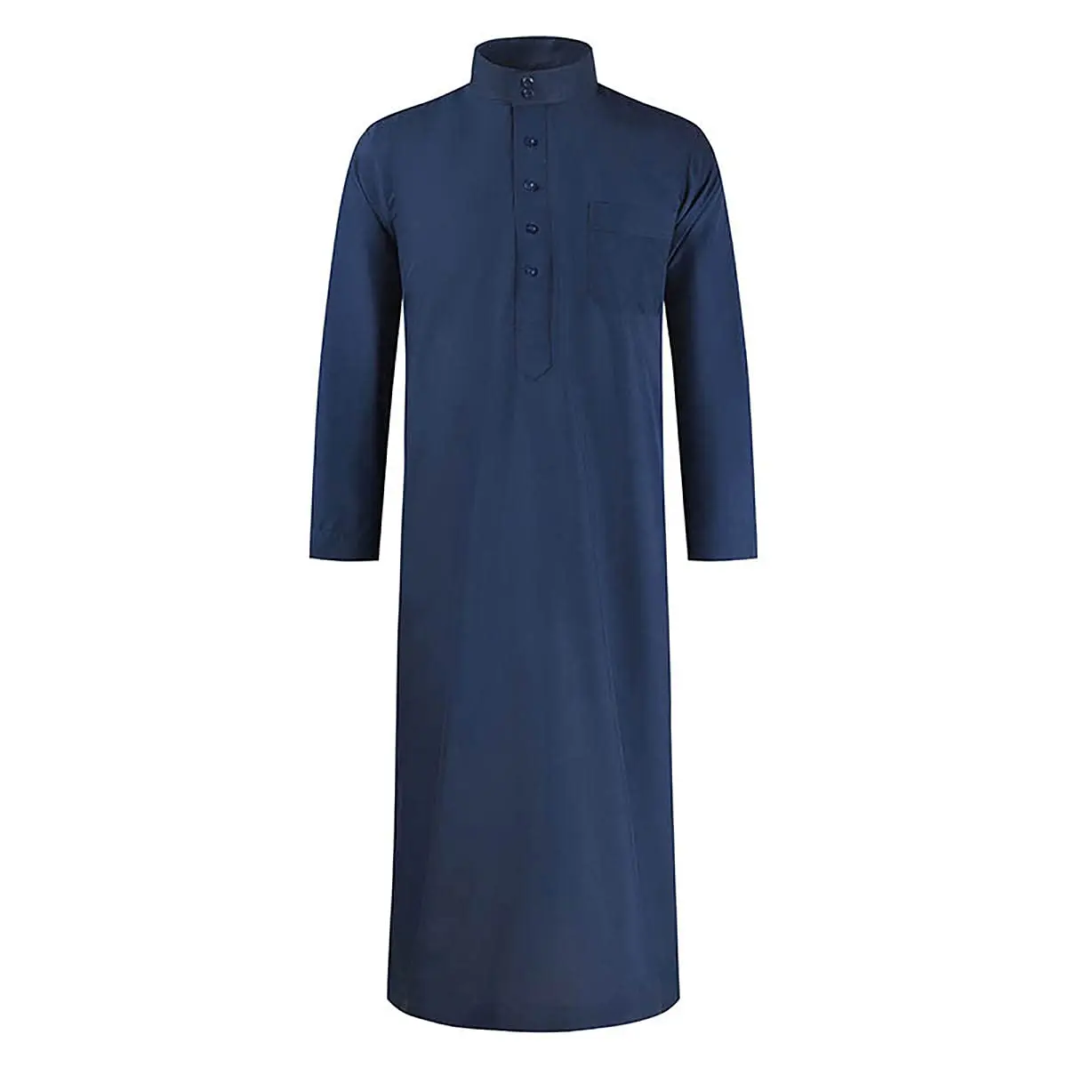 Men Saudi Arabic Thobe Jubba Dishdasha Long Sleeve Robe Ramadan Muslim Dress Middle East Islamic Clothing New