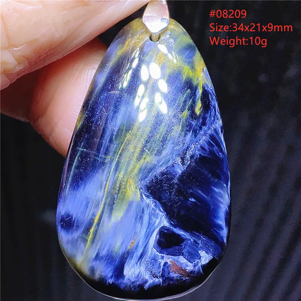 Натуральный синий Питерсит Chatoyant Намибия кулон кошачий глаз капля воды ожерелье