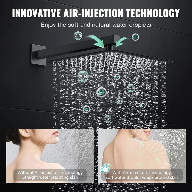 Душевая система с кнопкой настенный монтаж роскошная 10-дюймовая насадка для