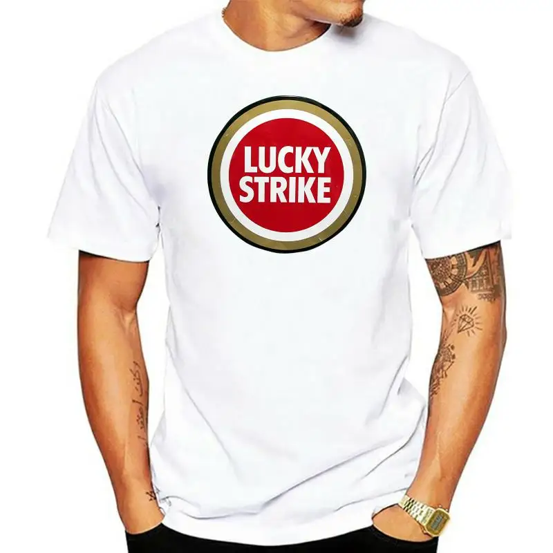 

Lucky Strike T Shirt Distressed Logo Vintage Style Distressed Heather Grey Tee Print Cotton High Quality coat clothes tops