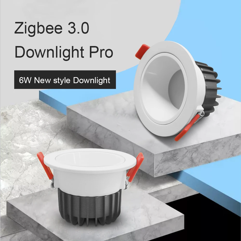 GLEDOPTO Zigbee 3.0 Smart Waterproof  Ceiling Downlight Pro 6W RGB/WW/CW Compatible with Hub Tuya APP RF Remote Voice Control