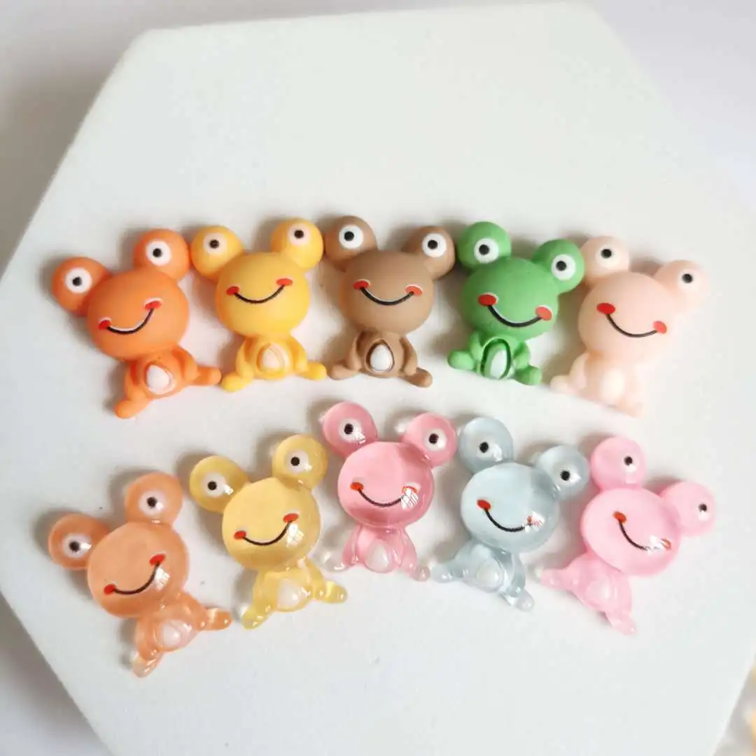 

100 шт. 18x23 мм мультяшная Милая матовая полимерная лягушка, бриллиантовые Подвески «сделай сам», товары ручной работы