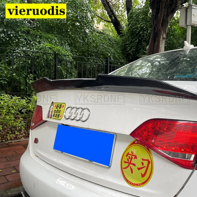 

Спойлер для заднего багажника из углеродного волокна в стиле PSM для Audi A4 B8 Седан 2008 - 2011 года, автомобильный спойлер для заднего крыла (не подх...