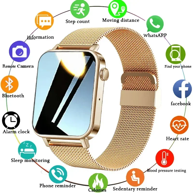 

New Women Smart Watch Men 1.69" Full Touch screen Heart Rate Blood Pressure Bluetooth Call Smart Watch Men for Android IOS