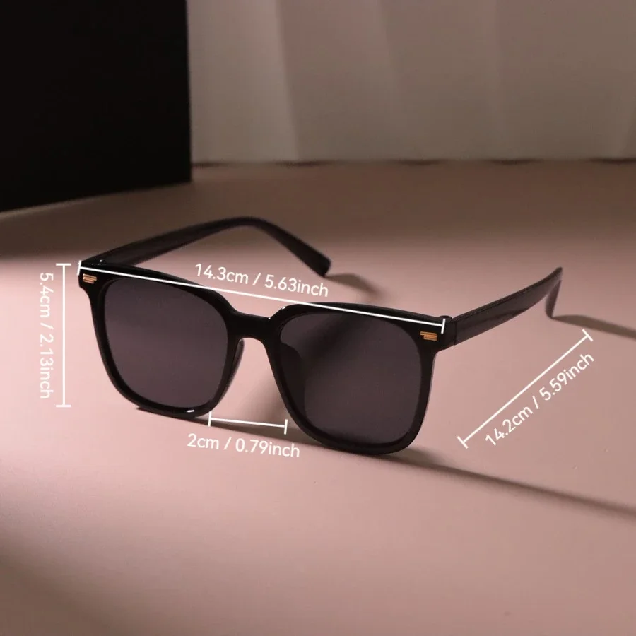 Солнцезащитные очки в классической большой квадратной оправе для мужчин и