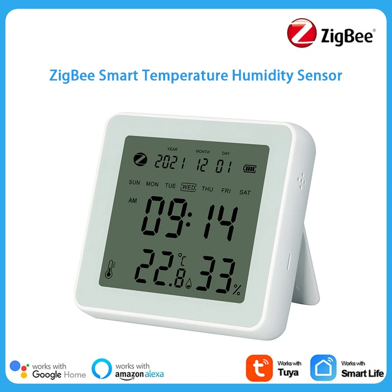 

Tuya ZigBee Smart Temperature Humidity Sensor Monitor Real-time Recording Work With Alexa Google Assistant Smart Life APP