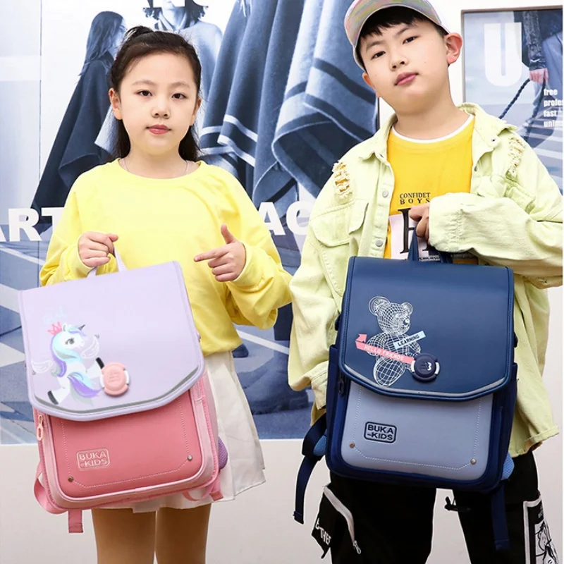 Grade 1-6 Girls Boys Unicorn Monster Cartoon School Bags New Children Students Cute Waterproof Large Capacity Fashion Backpacks