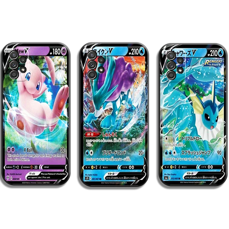

Pokémon Flash Card Phone Cases For Samsung Galaxy A31 A32 A51 A71 A52 A72 4G 5G A11 A21S A20 A22 4G Funda Soft TPU Back Cover