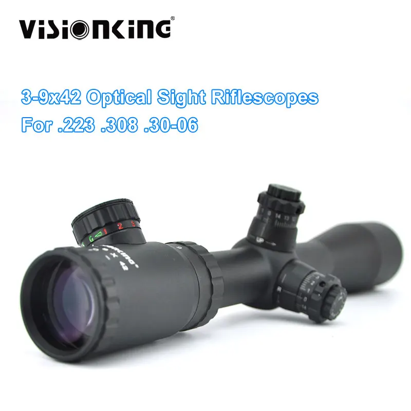 

Тактический Оптический прицел Visionking 3-9x42, оптический прицел Mil-Dot с широкоугольной оптической трубкой 30 мм, 223, 308, 30-06, прицел для охотничьей винтовки