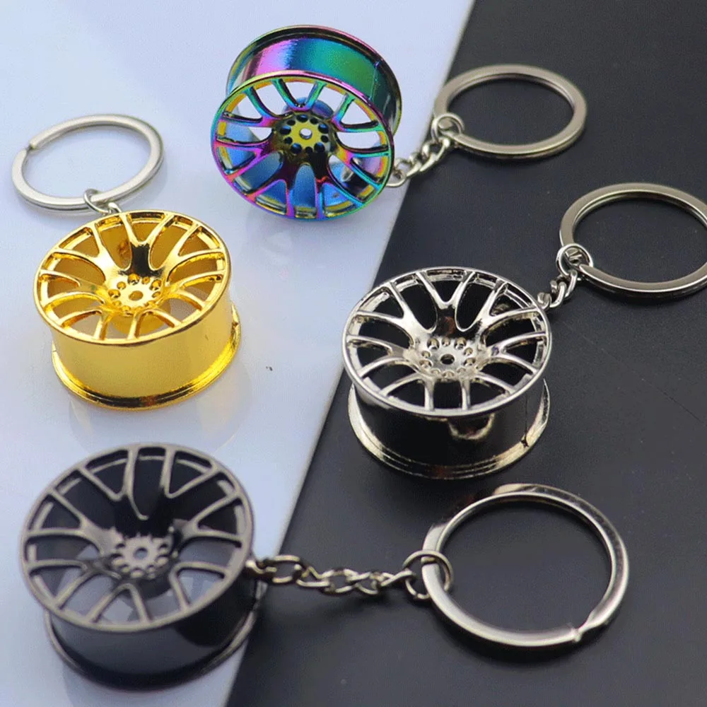 

1pc Metal Keychain Wheel Tire Style Key Chain Car Mini Tire Wheel Key Chain Speed Gearbox Gear Head Key Ring