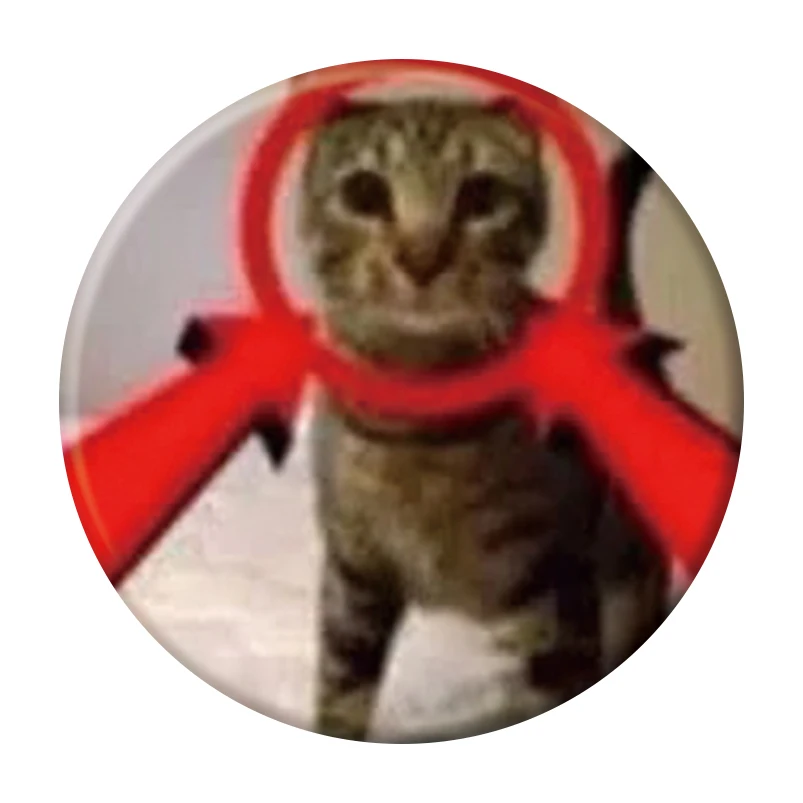 

Металлическая брошь кот