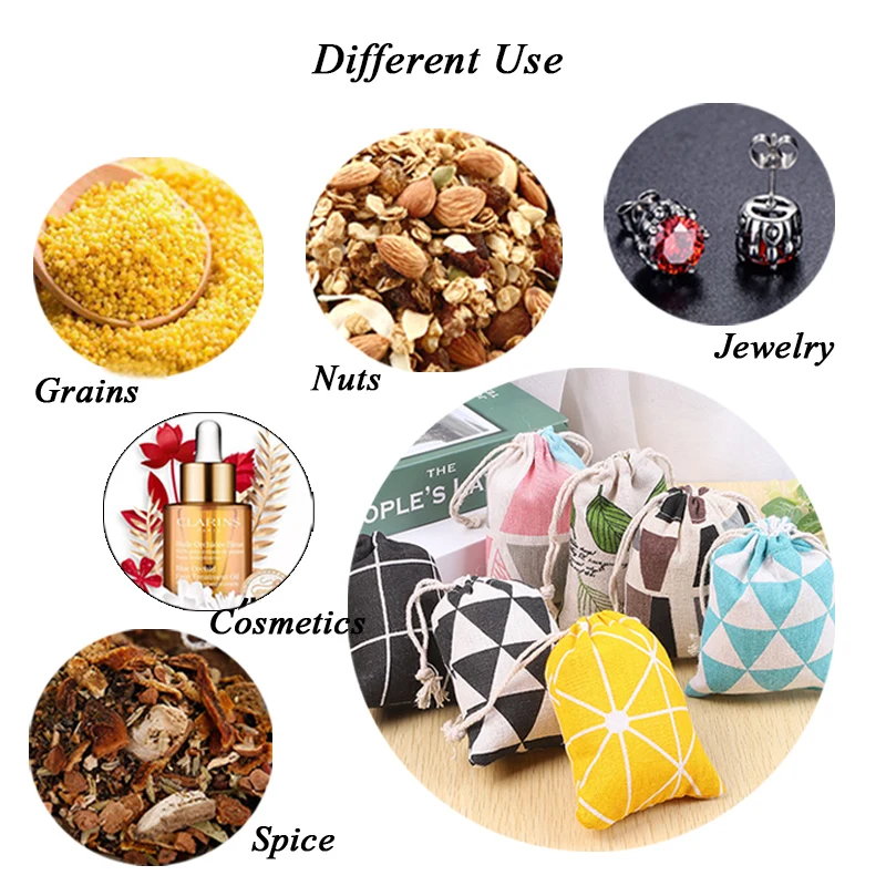 9*12 см 50 шт. синие хлопковые льняные сумки с завязками для рыбы джутовые пакеты