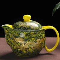 retro chinese kung fu ceramic teapot with strainer handmade dragon flower puer tea pot 350ml porcelain samovar kungfu teaware