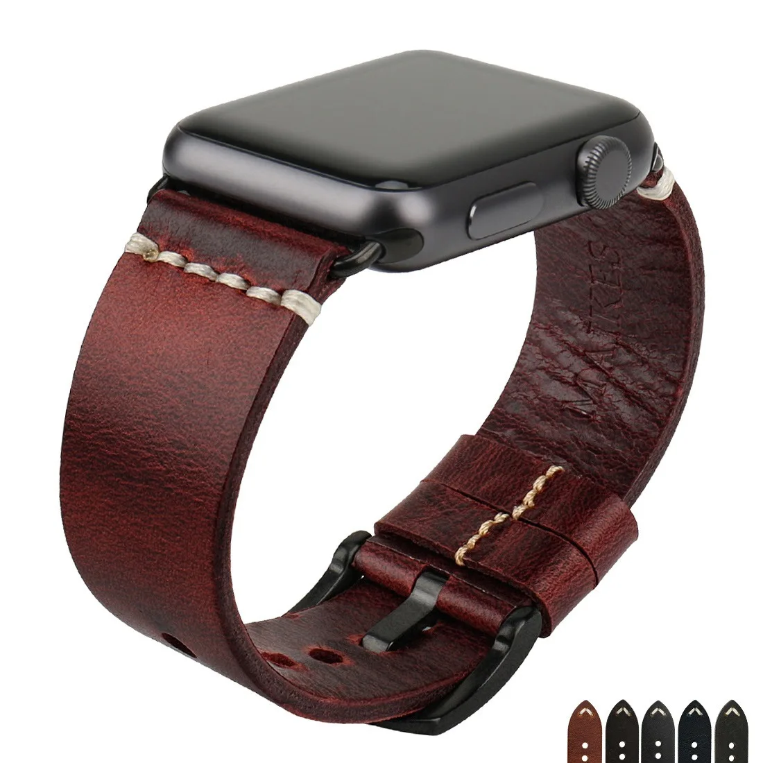 Available Apple watch leather strap Apple watch iwatch8 men's S7 women's strap apple watch band  watch band