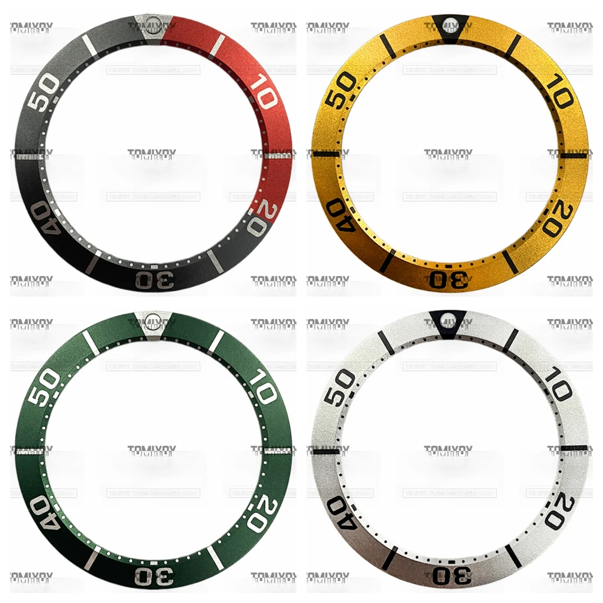 40 мм черно-зеленые Золотые Зеркальные плоские часы с вставкой для механических