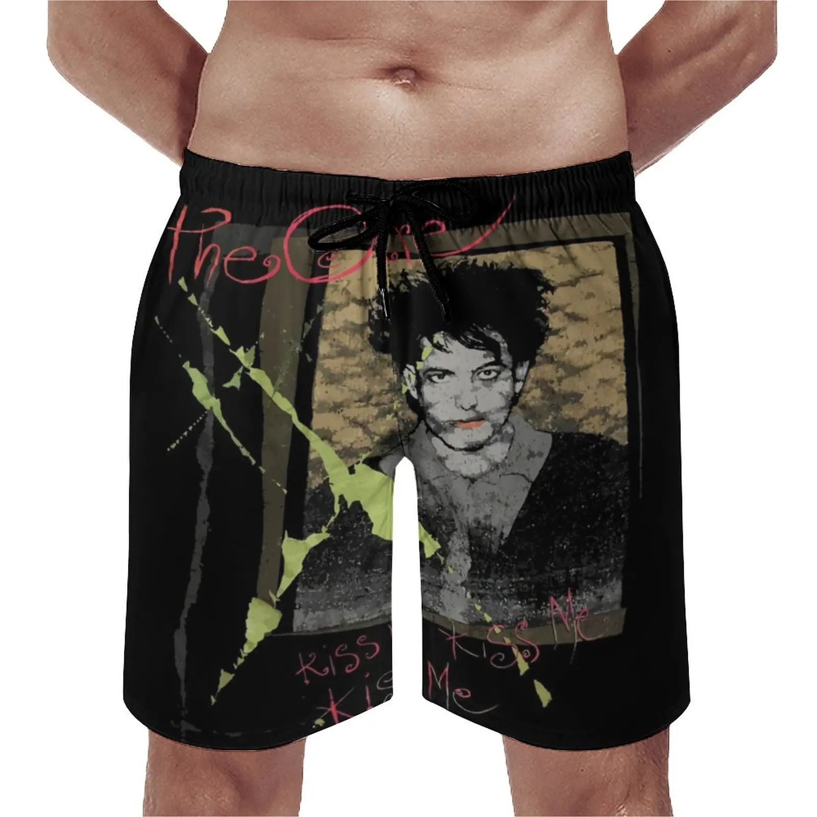 

Пляжные шорты The Cure Kiss Me для мальчиков, оригинальные быстросохнущие трусы для серфинга, музыкальная группа, в английском стиле, панк, Летние плавки