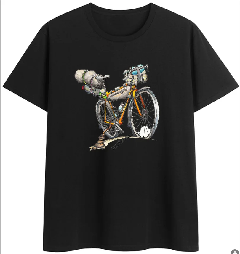 

Oversized Top Quality Men Clothing Mountain Bike Cycl Short Sleeve Art Bike Print Men's Crew Neck T-shirt Tops Tee