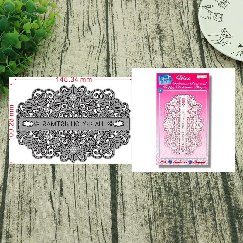 

Addycraft Metal Cutting Dies happy Christmas rose die cut For DIY Scrapbook Cutting Die Paper Cards Embossed Craft Die Cut