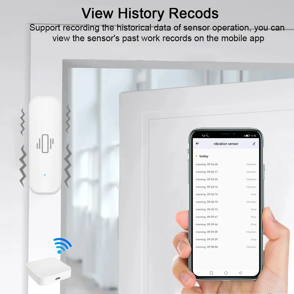 Умный Датчик Вибрации Tuya Wi-fi/zigbee Мониторинг В Реальном Времени Приложение Для