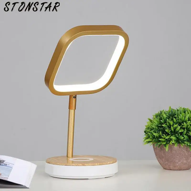 Современные светодиодные настольные лампы, прикроватное освещение для спальни, кабинета, умная зарядка телефонов, сенсорный выключатель, светодиодная настольная лампа S717