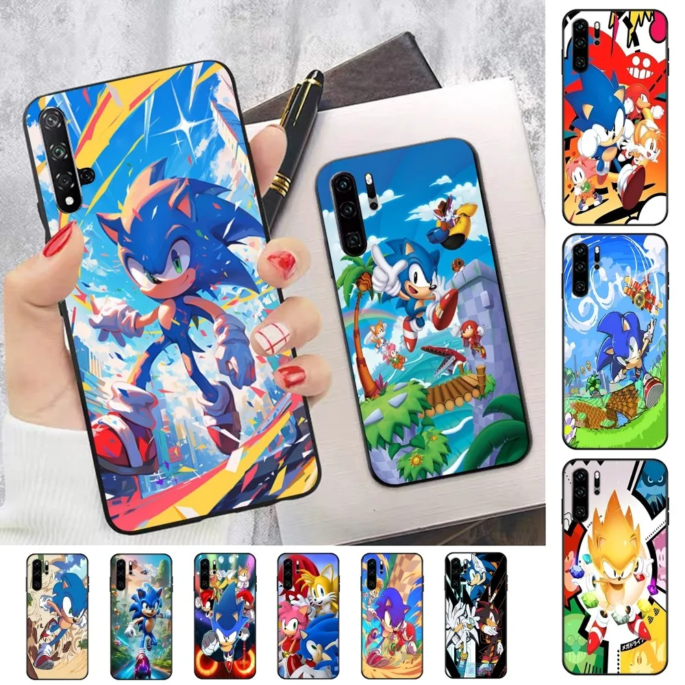 Anime Cartoon S-Sonics Hedgehog Phone Case For Huawei P 8 9 10 20 30 40 50 Pro Lite Psmart Honor 70 Mate 20lite