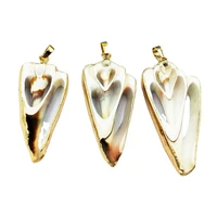 conus sea shell slices pendant cut cerithium shells spiral shells conchs jewelry natural sea shell nautical gold color plated