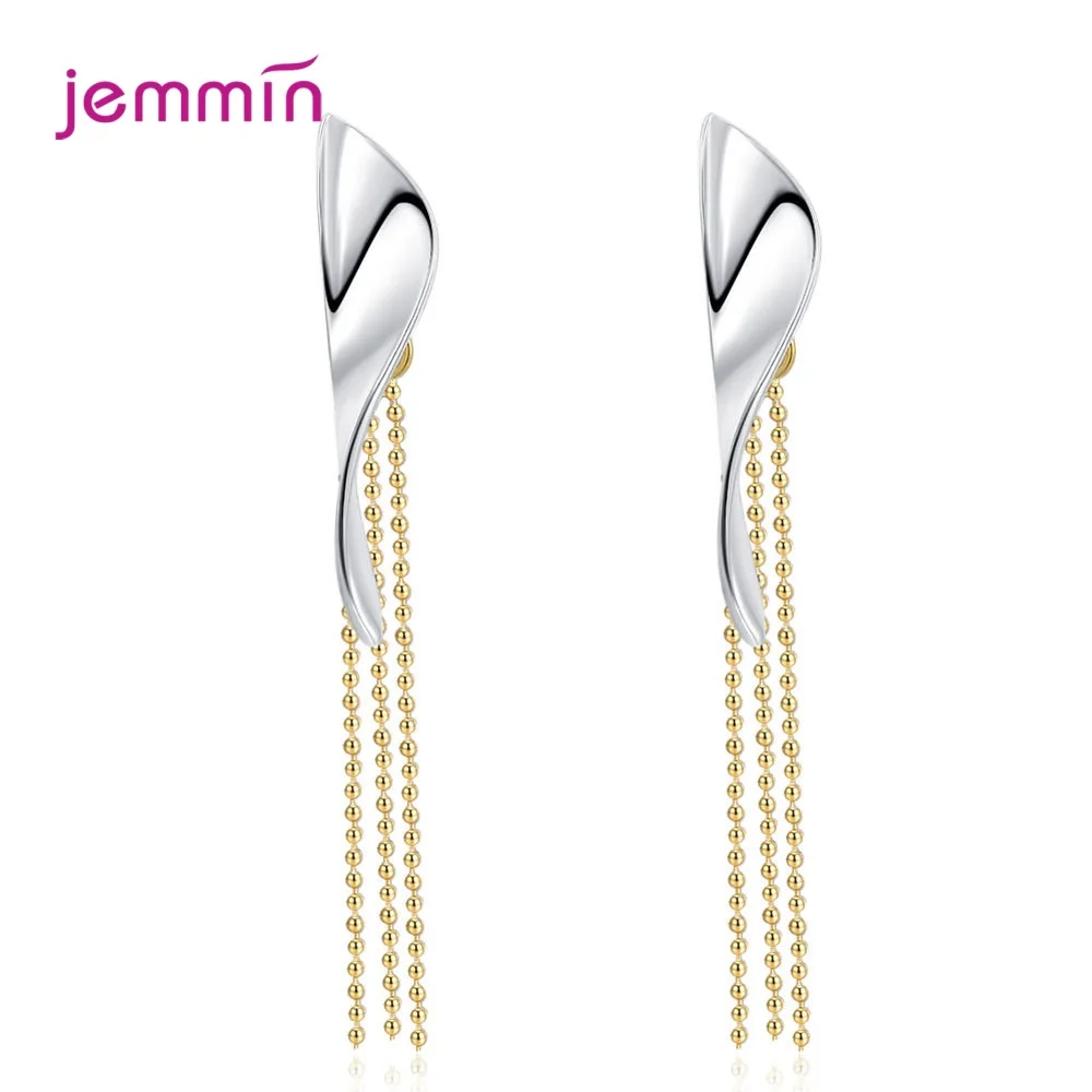 

Женские серьги-подвески из серебра 925 пробы, на длинной цепочке