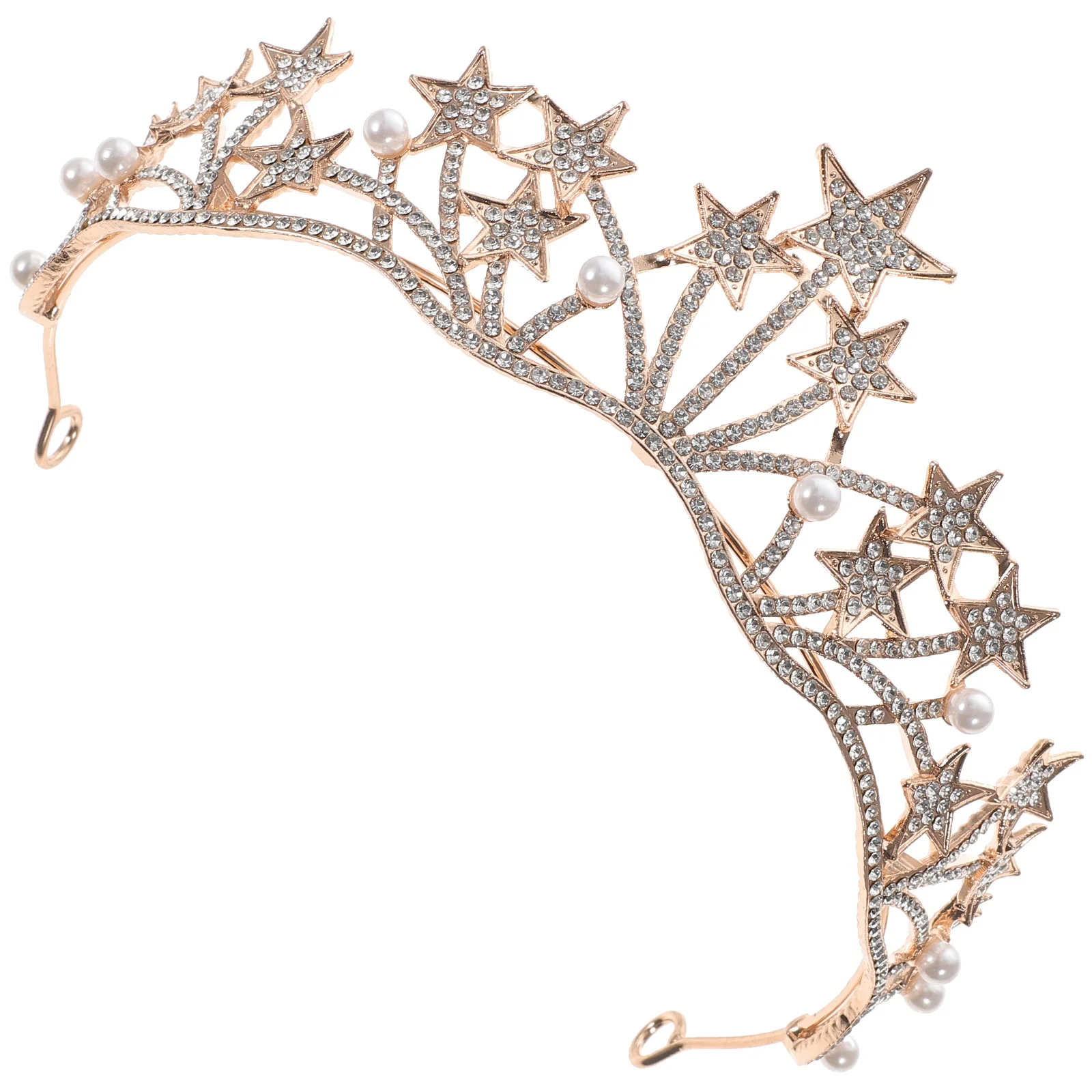 

Star Headband Crown Crystal Studded Headdress Hair Accessories Women Braids Fairy Tiara Wedding Gold Delicate Bridal Bride