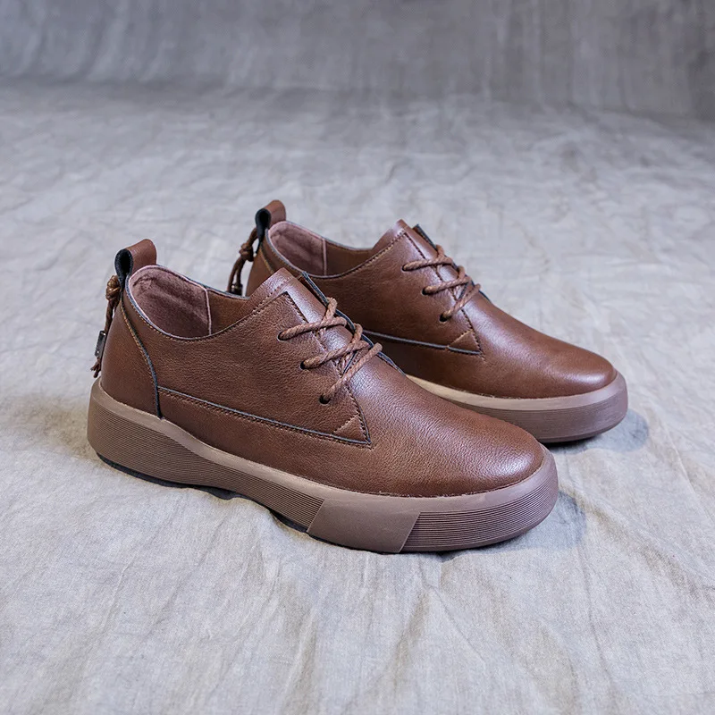 Весна и осень 2022 новые винтажные ботинки женские большие одинарные туфли на