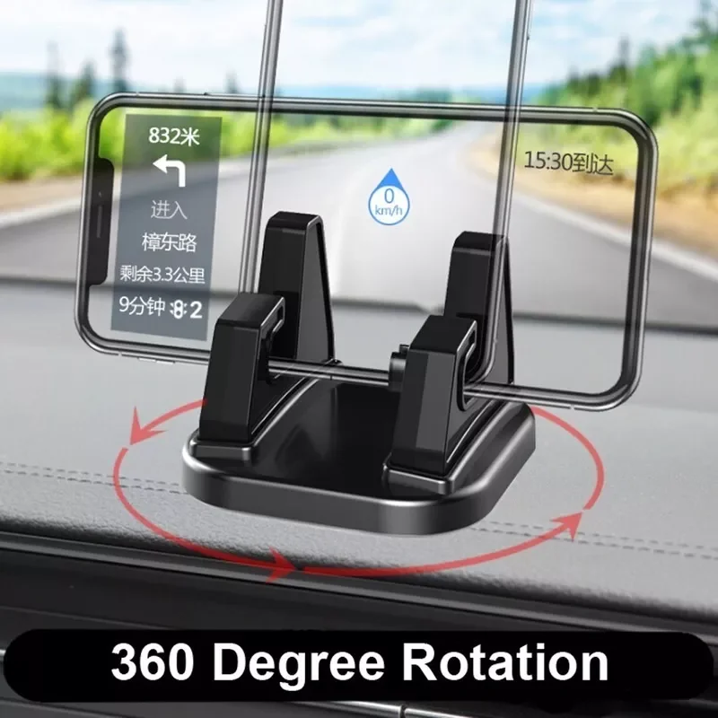 

Degree Rotating Car Phone Holder ABS Silicone Desktop Phone Stand Car GPS Bracket Stable Phone Support Mobile Phone Holders