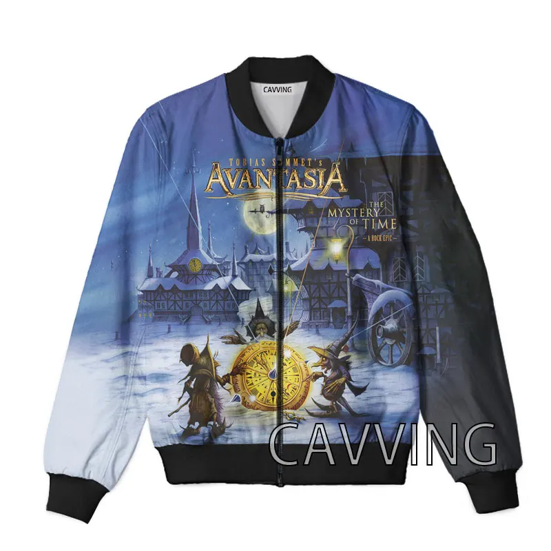 Новинка модные мужские и женские куртки-бомберы с 3D-принтом Avantasia Rock на молнии